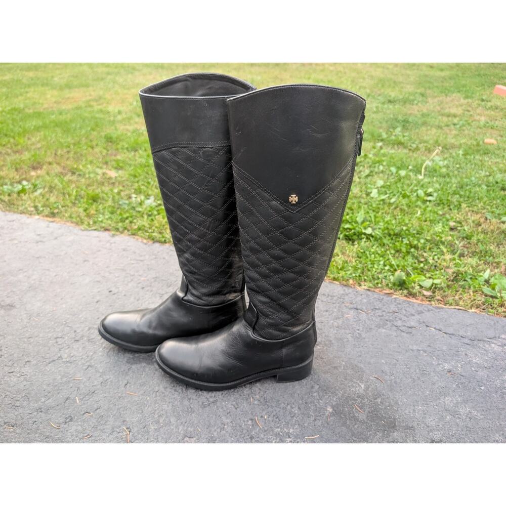 Tory‎ Burch Claremont Quilted Leather Riding Boots Womens Size 8 Equestrian